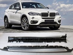 Модельні бокові пороги BMW X6 F16 2014+ г.в., Черный, BMW, Пороги, Не требуется, Алюминий, X6, Новое, На штатные места, X6 (F16) 2014-