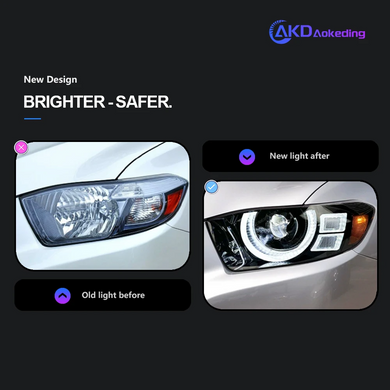 Тюнинг лед фары Toyota Highlander 2007-2011 г.в. Тойота Хайлендер, Внешний Тюнинг, Toyota, Альтернативная оптика, Highlander, Новое, На штатные места