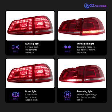 Задні тюнінг лед фонарі Volkswagen Touareg 2011-2018 р.в. Волксваген Туарег, Volkswagen, Альтернативная оптика, Touareg, Новое, На штатные места