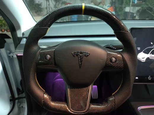 Спортивне кермо Tesla Model 3 Yoke X S Y, Деталі салону, Tesla, Натуральная кожа, Новое, На штатные места
