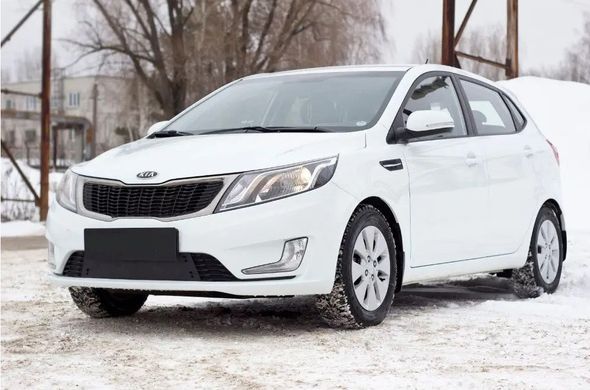 Зимняя заглушка решетки переднего бампера KIA Rio III 2011-2015 (дорестайлинг) г.в. Киа рио 3