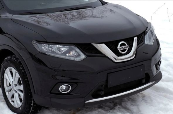 Накладки на передние фары (реснички) Nissan X-trail \ Rogue 2014-2016 г.в. , Черный, Внешний Тюнинг, Nissan, Декоративные накладки, По желанию, ABS-пластик, X-Trail, Новое, На штатные места, X-TRAIL (T32) 2014-