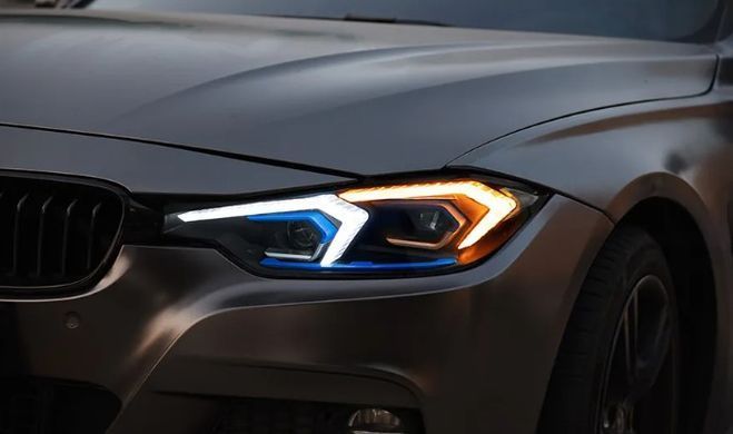 Передние тюнинг лед фары для BMW 3-серии F30 2013-2018 г.в. стиль Лайзер, Внешний Тюнинг, BMW, Альтернативная оптика, 3-Series, Новое, На штатные места, 3 (F30, F35, F80) 2011-