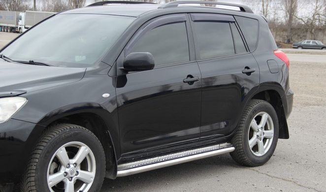 Боковые пороги площадка из нержавеющей стали Toyota Rav4 2006-2012 г.в.