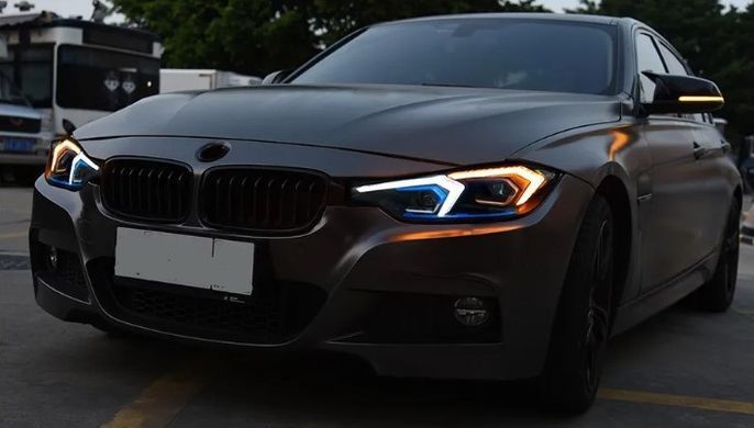 Передние тюнинг лед фары для BMW 3-серии F30 2013-2018 г.в. стиль Лайзер, Внешний Тюнинг, BMW, Альтернативная оптика, 3-Series, Новое, На штатные места, 3 (F30, F35, F80) 2011-
