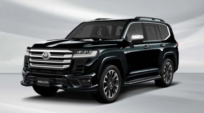 Тюнинг обвес накладки на бампера Toyota LC300 Land Cruiser 2021+ г.в. Modellista v2, Черный