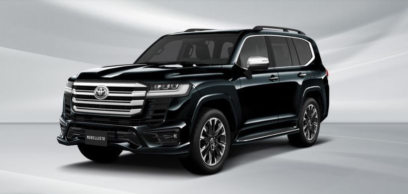 Тюнинг обвес накладки на бампера Toyota LC300 Land Cruiser 2021+ г.в. Modellista v2, Черный