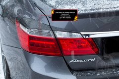 Накладки на задні ліхтарі (вії) Honda Accord IX (седан) 2012-2015 р.в., Черный, Зовнішній тюнінг, Honda, Декоративные накладки, Требуется, ABS-пластик, Accord, Новое, На штатные места, ACCORD 2012-2016, Накладки на заднюю оптику