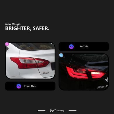 Задние тюнинг лед фонари Ford Focus 2012-2014 г.в. Форд Фокус, Ford, Альтернативная оптика, Focus, Новое, На штатные места, FOCUS III Sedan 2011-