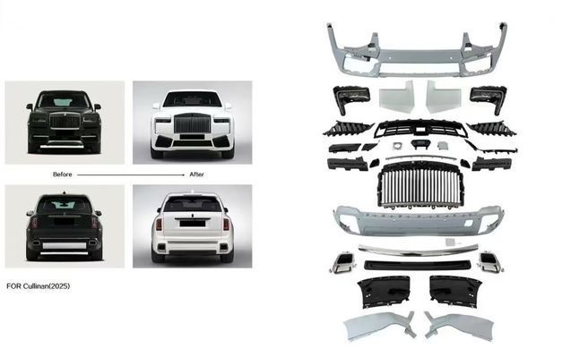 Рестайлинг обвес для Rolls Royce Cullinan в 2025 год, Серый грунт (под покраску)