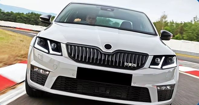Передні лед фари для Skoda Octavia A7 2013-2017 г.в. Шкода Октавиа, Черный, Skoda, Альтернативная оптика, Octavia, Новое, На штатные места, OCTAVIA (5E3) 2012-