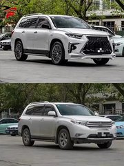 Тюнінг обвіс для Toyota Highlander 2010-2013 р.в. у стилі Lexus, Серый грунт (под покраску), Зовнішній тюнінг, Toyota, Комплект обвеса, Требуется, Полипропилен, Highlander, Новое, На штатные места, Highlander 2010-2013