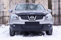 Зимняя заглушка решетки переднего бампера Nissan Qashqai 2006-2010 г.в. Нисан Кашкай