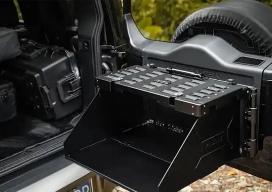 Стіл органайзер кришки багажника для Land Rover Defender 2020+, Черный, Land Rover, Алюминий, Defender, Новое, На штатные места