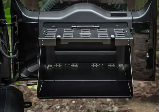 Стіл органайзер кришки багажника для Land Rover Defender 2020+, Черный, Land Rover, Алюминий, Defender, Новое, На штатные места