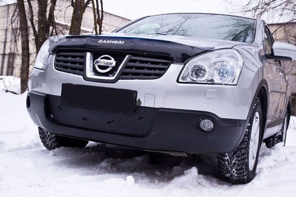 Зимова заглушка решітки переднього бампера Nissan Qashqai 2006-2010 р.в. Нісан Кашкай