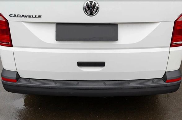 Накладка на задний бампер Volkswagen Transporter (T6) 2015-, Черный, Volkswagen, Накладка на задний бампер, Не требуется, ABS-пластик, Transporter, Новое, На штатные места, Transporter T6 2015-