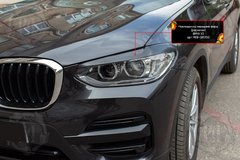 Накладки на передние фары (реснички) BMW X3 2018- г.в., Черный, BMW, Требуется, ABS-пластик, X3, Новое, На штатные места, X3 (E83) 2004-, Накладки на переднюю оптику