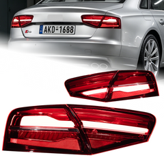 Задние тюнинг лед фонари Audi A8 D4 2010-2017 г.в. Ауди А8 Д4, Audi, A8, Новое, На штатные места, A8 (4H2, 4H8) 2009-