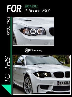 Передні тюнінг лед фари для BMW 1 серии E87 2007-2011 г.в. БМВ Е87, BMW, Альтернативная оптика, 1-Series, Новое, На штатные места