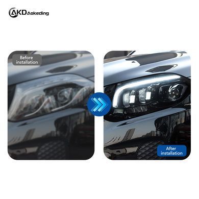 Передние лед фары для Mercedes-Benz GLS X166 2012-2018 г.в. Мерседес ГЛС, Mercedes, Альтернативная оптика, Новое
