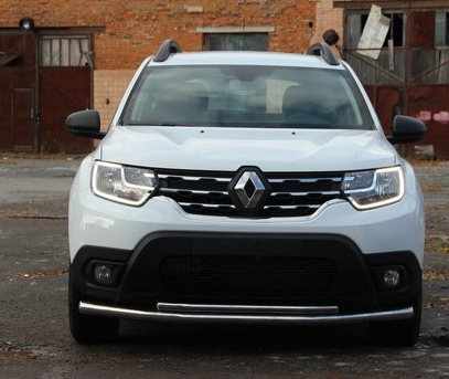 Защита переднего бампер ( двойной ус 60\42 мм ) Renault Duster 2018+ г.в. Рено Дастер