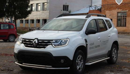 Защита переднего бампер ( двойной ус 60\42 мм ) Renault Duster 2018+ г.в. Рено Дастер