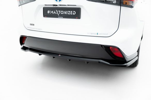 Накладка на задній бампер дифузор для Toyota Highlander 2019 р.в. Тойота Хайлендер, Черный, Toyota, Накладка на задний бампер, Не требуется, ABS-пластик, Новое, На штатные места