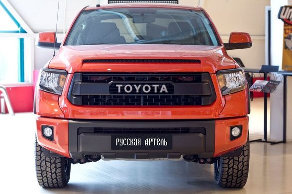 Накладки на передние фары (реснички) Toyota Tundra 2013+ г.в. Тойота Тундра, Черный, Toyota, Декоративные накладки, Требуется, ABS-пластик, Tundra, Новое, На штатные места