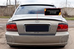 Спойлер крышки багажника Hyundai Sonata IV (EF) 2001-2005 г.в. рестайлинг, Черный, Hyundai, Требуется, ABS-пластик, Sonata, Новое, На штатные места, SONATA IV (EF) 1998-2005, Накладки на багажник