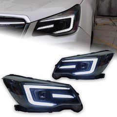 Передние тюнинг фары для Subaru Forester 2013-2017 г.в. Субару Форестер, Черный, Оптика, Subaru, Альтернативная оптика, Forester, Новое, На штатные места, FORESTER (SJ) 2012-