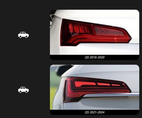 Задні тюнінг лед ліхтарі Audi Q5 2088-2021 р.в. Ауді ку5, Audi, Альтернативная оптика, Q5, Новое, На штатные места