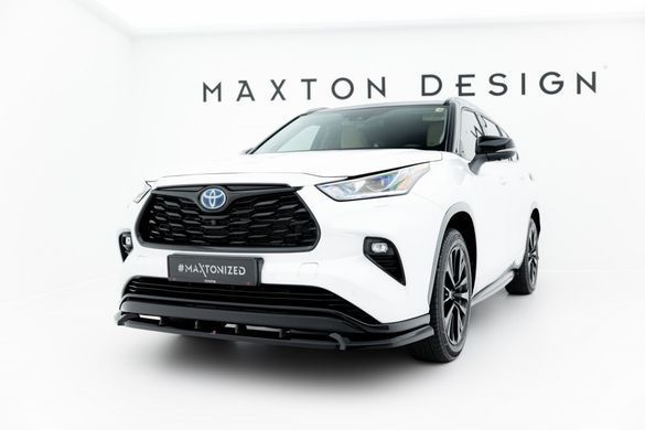 Накладка на передній бампер дифузор для Toyota Highlander 2019- р.в. Тойота Хайлендер, Черный, Toyota, Накладка на передний бампер, Не требуется, ABS-пластик, Новое, На штатные места