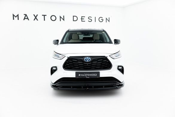 Накладка на передній бампер дифузор для Toyota Highlander 2019- р.в. Тойота Хайлендер, Черный, Toyota, Накладка на передний бампер, Не требуется, ABS-пластик, Новое, На штатные места