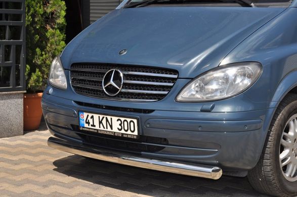 Защита переднего бампер губа 60мм Mercedes Viano 2004+ г.в.