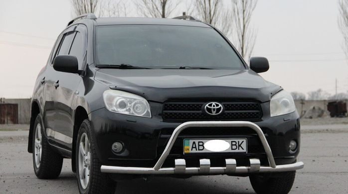 Защита переднего бампера кенгурятник с зубами и усами Toyota Rav4 2006-2012 г.в.