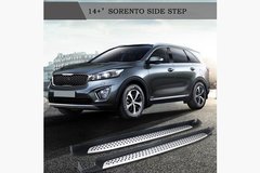 Модельные боковые пороги Kia Sorento 2015+ г.в., Черный, Kia, Пороги, Не требуется, Алюминий, Sorento, Новое, На штатные места