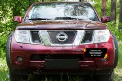 Захисна сітка решітки радіатора Nissan Pathfinder 2004-2010 (R51), Черный, Nissan, Защита переднего бампера, Не требуется, ABS-пластик, Pathfinder, Новое, На штатные места, PATHFINDER (R51) 2005-