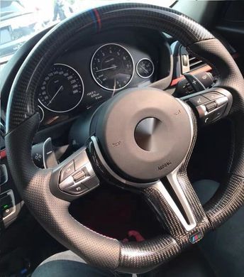 Карбонове кермо для Mercedes AMG GT W190 C190 W205 C205 W166 W167 W177 W213 W217 C217 W222 W223 W253 W257 W292 W463 W464, Деталі салону, Mercedes, Натуральная кожа, Новое, На штатные места
