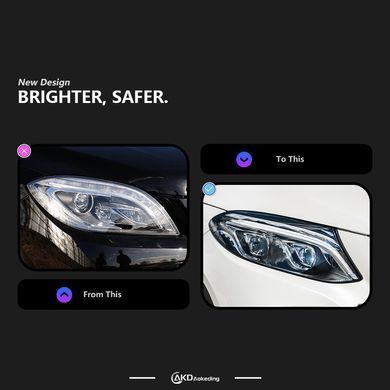 Передние лед фары для Mercedes-Benz ML-класса (W166) 2012-2015 г.в. Мерседес МЛ 166, Mercedes, Альтернативная оптика, ML-Class, Новое, На штатные места, M-KLASSE (W166) 2011-