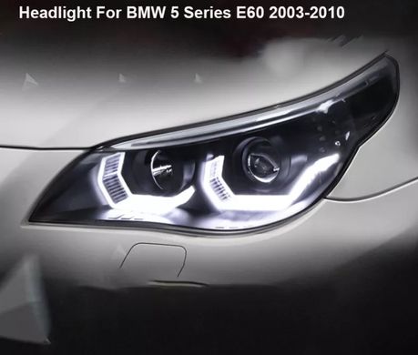 Передні тюнінг лед фари BMW 5-серії E60 2003-2010 р.в. Бмв е60, BMW, Альтернативная оптика, 5-Series, Новое, На штатные места, 5 (E60) 2003-2010