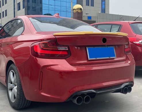 Спойлер крышки багажника ( лип спойлер, сабля ) для BMW F22 F87 2014-2021 г.в. стиль М4, Серый грунт (под покраску), Внешний Тюнинг, BMW, Спойлер, ABS-пластик, 2-Series, Новое, На штатные места, 3 ( F22 ) 2014-2020
