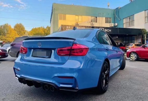 Диффузор заднего бампера BMW 3 серии F30 2012-2018 г.в. под бампер стиль M3, Черный, Внешний Тюнинг, BMW, Накладка на задний бампер, Не требуется, Полипропилен, 3, Новое, На штатные места, 3 (F30, F35, F80) 2011-