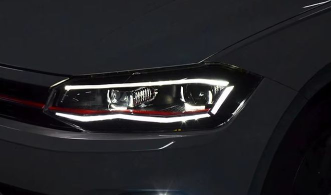 Передние лед фары для Volkswagen Polo 2009-2016 г.в. Волксваген Поло, Черный, Volkswagen, Альтернативная оптика, Polo, Новое, На штатные места, POLO (6R, 6C) 2009-