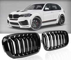 Решітка радіатора ніздрі BMW X5 F15 \ X6 F16 2013-2018 р.в. з подвійними ребрами