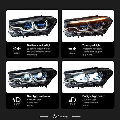 Передні лед фари BMW 5 серії G30 525i 530i дорестайлінг 2017-2020 р.в. БМВ Г30, BMW, Альтернативная оптика, 5-Series, Новое, На штатные места, 5 (G30) 2017-