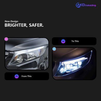 Передние лед фары Mercedes Vito W447 2014+ г.в. Мерседес Вито , Оптика, Mercedes, Альтернативная оптика, Vito, Новое, На штатные места, Vito ( W447) 2014-