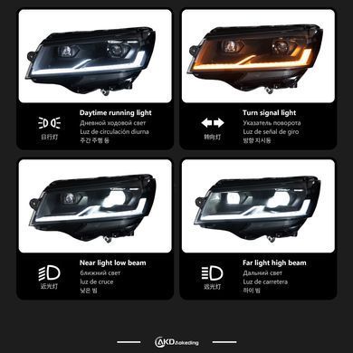 Передні тюнінг лед фари для Volkswagen VW Multivan T6.1 2019-2024 р.в. Волксваген Т6.1, Volkswagen, Альтернативная оптика, Transporter, Новое, На штатные места, Transporter T6 2015-