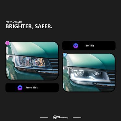 Передні тюнінг лед фари для Volkswagen VW Multivan T6.1 2019-2024 р.в. Волксваген Т6.1, Volkswagen, Альтернативная оптика, Transporter, Новое, На штатные места, Transporter T6 2015-