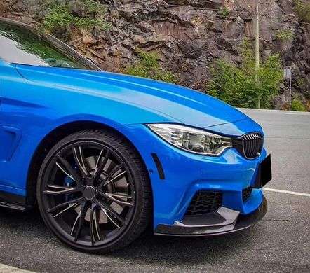 Накладка на передний бампер сплиттер BMW 4 серии F32 2013-2018 г.в., Черный, Внешний Тюнинг, BMW, Накладка на передний бампер, Не требуется, ABS-пластик, 4-Series, Новое, На штатные места, 4 Coupe (F32, F82) 2013-